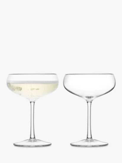 Wine Champagne Coupe Saucers, Set of 2, 215ml, Clear