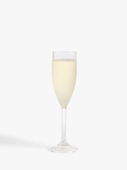 Plastic Picnic Champagne Flutes, Set of 4, 180ml, Clear