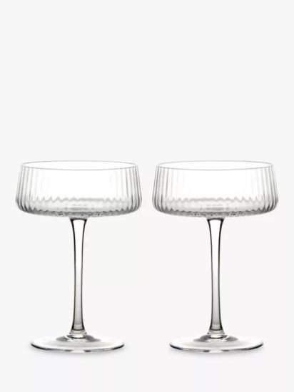 Glass Champagne Saucer, Set of 2, 250ml