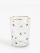 Bee Glass Tumbler, 510ml, Clear/Multi