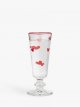 Heart Glass Champagne Flute, 200ml, Red/Clear