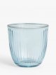 Ribbed Glass Tumbler, 310ml, Blue